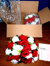 Red white Roses Flowers for