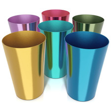 Retro Aluminum Cups 15 Oz Set