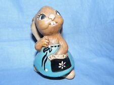Pendelfin Stoneware Rabbit Lucy Pocket Blue Burnley England Old Version