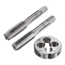 3pcs M12 x 1.25 Taper/Bottom Thread Taps + Round Die Metric Hand Tap & Die Set