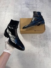 Cesare Paciotti Men's Ankle Black Leather Boots Designer Classic Shoes Size 8