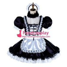 lockable Sissy maid Satin dress cosplay costume Tailor-made