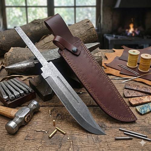 Damascus hand forged steel - hand,