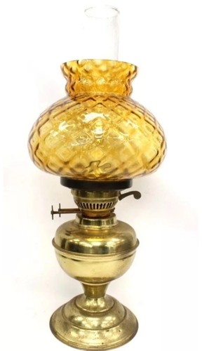 Vintage brass paraffin lamp - vintage,