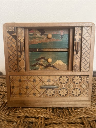 Japanese wooden marquetry - wooden,
