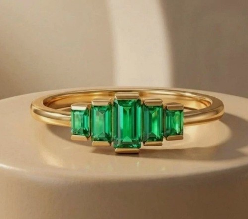 18k carat gold plated emerald - gold,