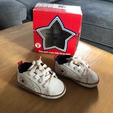 Vintage Converse All Star Baby Trainers First Star White Size UK baby size 2
