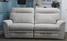 PARKER KNOLL HUDSON ELECTRIC 3 SEATER SOFA IN IDA STONE FABRIC. RRP £3066.