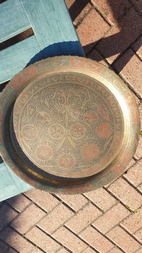 Brass oriental tray - brass,