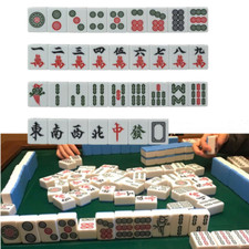 42mm Large Chinese Mahjong Tiles Mah Jong Game English Characters Set 144pcs