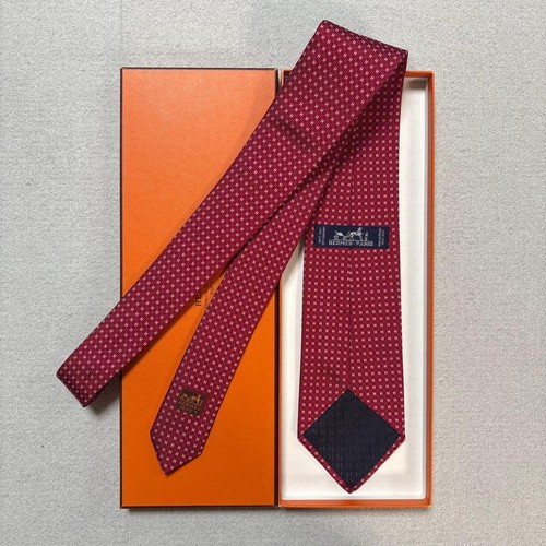 Hermes tie red pattern box - red,