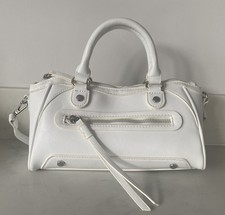2025 Street Style White Handbag Shoulder Bag Leather Look