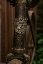 Vintage Saint Christopher Frame Badge – Winged Travel Emblem for Bike/Motorcycle