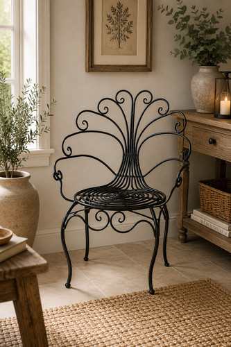 Black metal scroll garden - scroll,