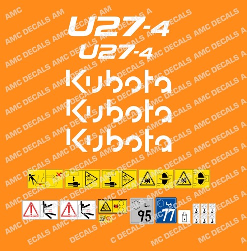 Kubota u27 mini digger decal - kubota, u27-4