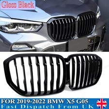 GLOSS BLACK KIDNEY GRILL GRILLS FRONT BUMPER SINGLE SALT FOR 2019-22 BMW X5 G05