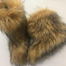 Khaki faux fur yeti boots winter boots