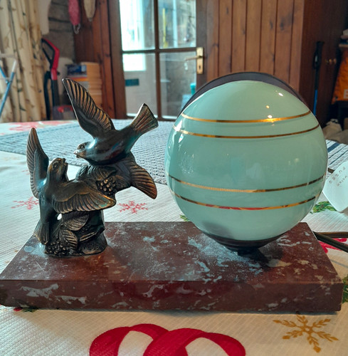 Vintage art deco globe lamp - vintage,