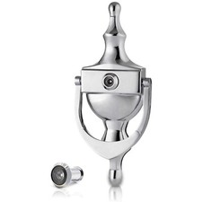 XFORT Door Knocker with Door Viewer, Victorian Urn Door Knocker, Polished Chrome