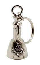 MASONIC MAUL KEY-FOB-RING SILVER Square, Compass & G seal- Freemasons