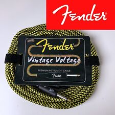 NEW Fender Vintage Voltage Guitar Bass Lead cable 6 metre 20ft Yellow/Gold&Black