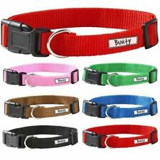 Bunty Adjustable Soft Fabric Dog Puppy Collar with Buckle and Clip for Lead