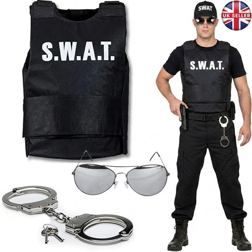Adult deluxe swat vest 3pc - vest, set