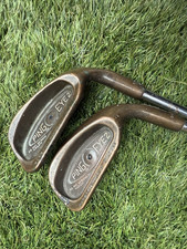 A PAIR OF PING EYE 2 COPPER BERYLLIUM BLACK DOT IRONS. #8 & #9 IRONS. Free Post