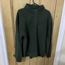 Wynnster Fleece Dark Green Size Medium 1/4 Zip High Neck Walking Hiking Pullover
