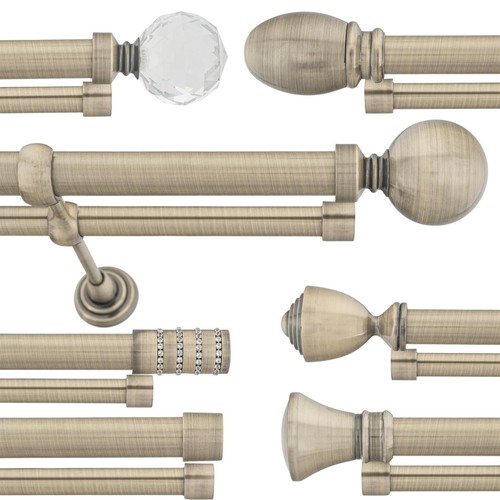 Metal double curtain pole net - pole,