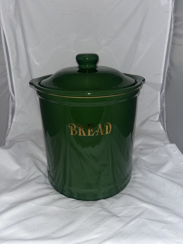 Green bread bin - bin, ceramic