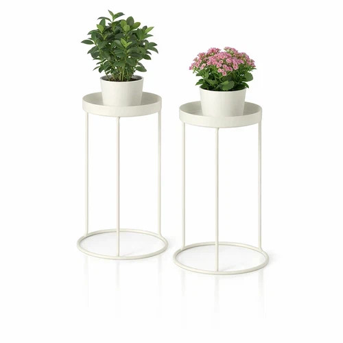 Decorative white metal plant - metal,