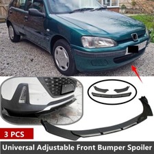 Universal For Peugeot 106 96-03 Front Bumper Spoiler Splitter Lip Gloss Black