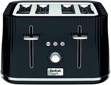 Tefal TT760840 4-Slice Toaster LOFT 4 Extra Wide Slots  High Lift 1700w BLACK