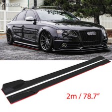 200cm For Audi A3 A4 S3 S4 RS3 RS4 Side Skirt Rocker Panel Splitter Lip Red-Line