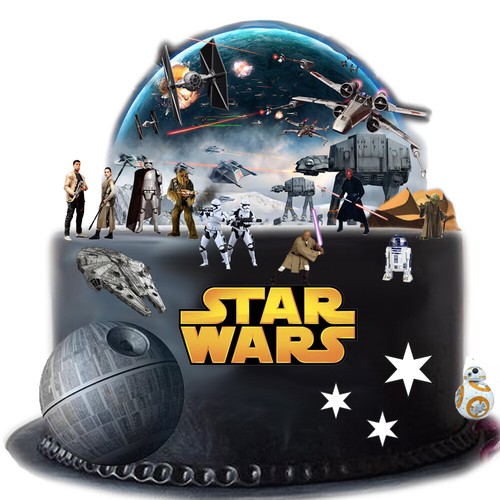 Cake topper scene - scene, star