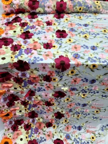 Lace multicolor embroidery - multicolor, 3d