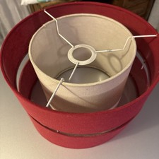Red and white 2 Two Tier Layer Lampshade Shade Ceiling Pendant Table Lamp Fabric