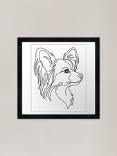 Papillon Minimalist Line Dog