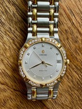 Concord Saratoga 18K Gold & Steel Diamond Bezel Women's Watch Pre-Owned EUC