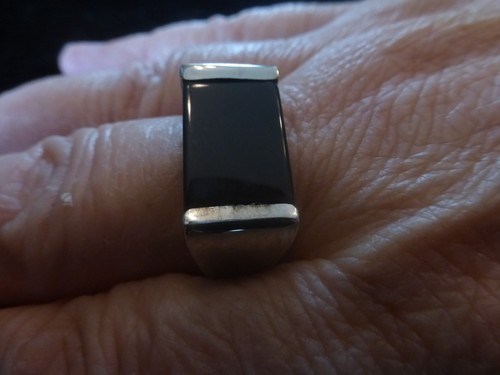 Mens black onyx - onyx, rectangle