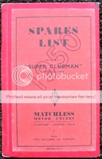MATCHLESS SPARE PARTS LIST