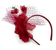 Burgundy Fascinator for