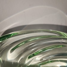 Rare Glass Bowl BERANEK Skrdlovice Vizner Czech Glass ANDROMEDA Mint Green