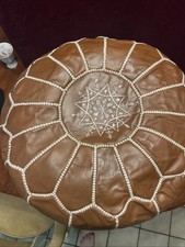Goatskin Leather Pouf