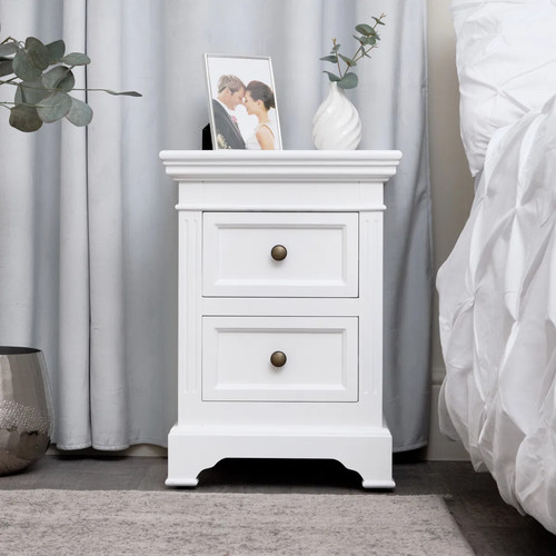 White two drawer - drawer, table