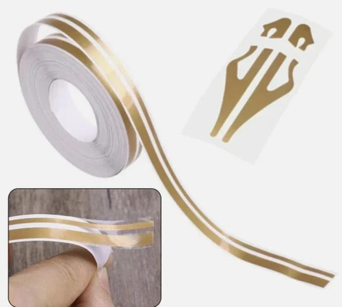 Double line tape decal gold - tape,