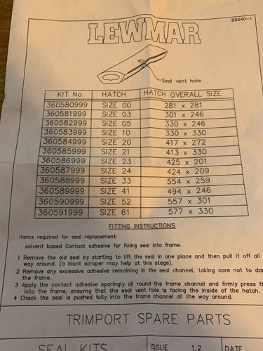 Lewmar 360580999 tp seal - tp,