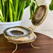 2.2lb Natural Agate Treasure Basin Quartz Rock Earth Crystal Cave Healing