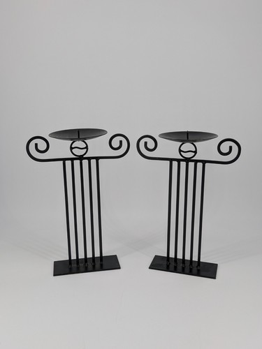 Pair black wrought iron - wrought,